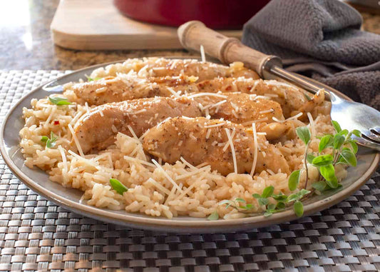 Chicken with Garlic Parmesan Rice