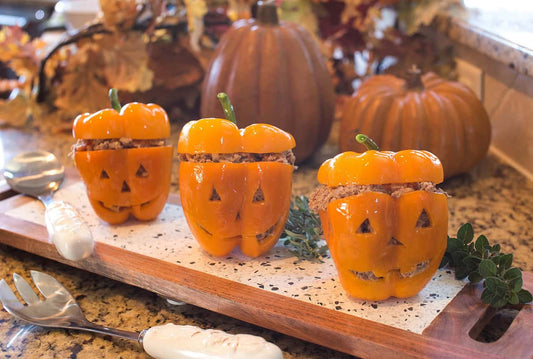 Stuffed Jack-O-Lantern Bell Peppers