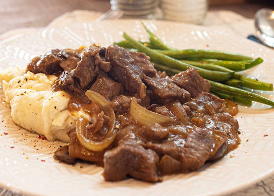 Beef Tenderloin Tips w/ Mushroom Gravy