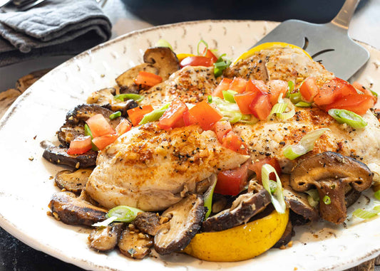 Lemon Pepper Fish with Mushrooms